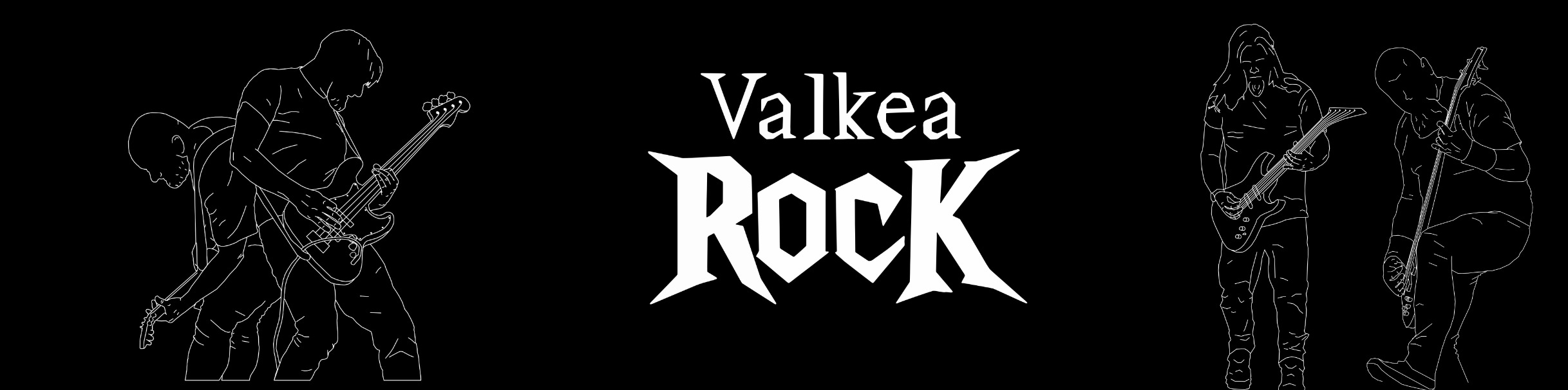 ValkeaRock-kansikuva, logo ja kitaristit